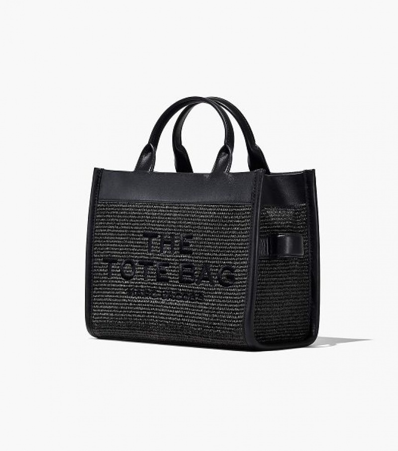 Black Marc Jacobs The Woven DTM Medium Women's Tote Bags | 82413IDUQ