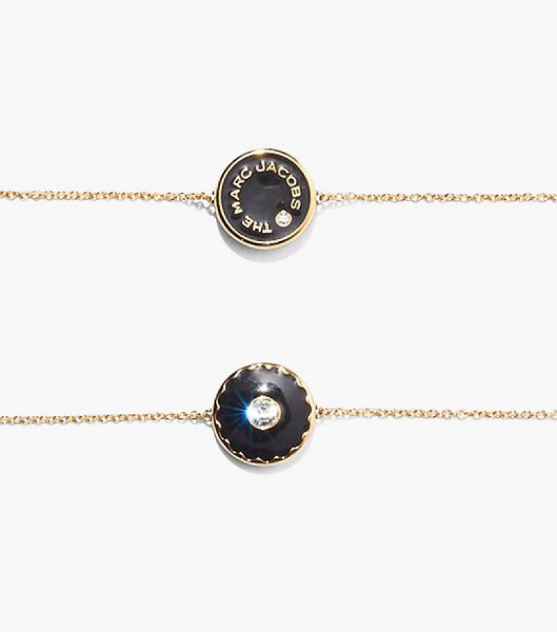 Black / Gold Marc Jacobs The Medallion Women's Bracelets | 34596RQXJ