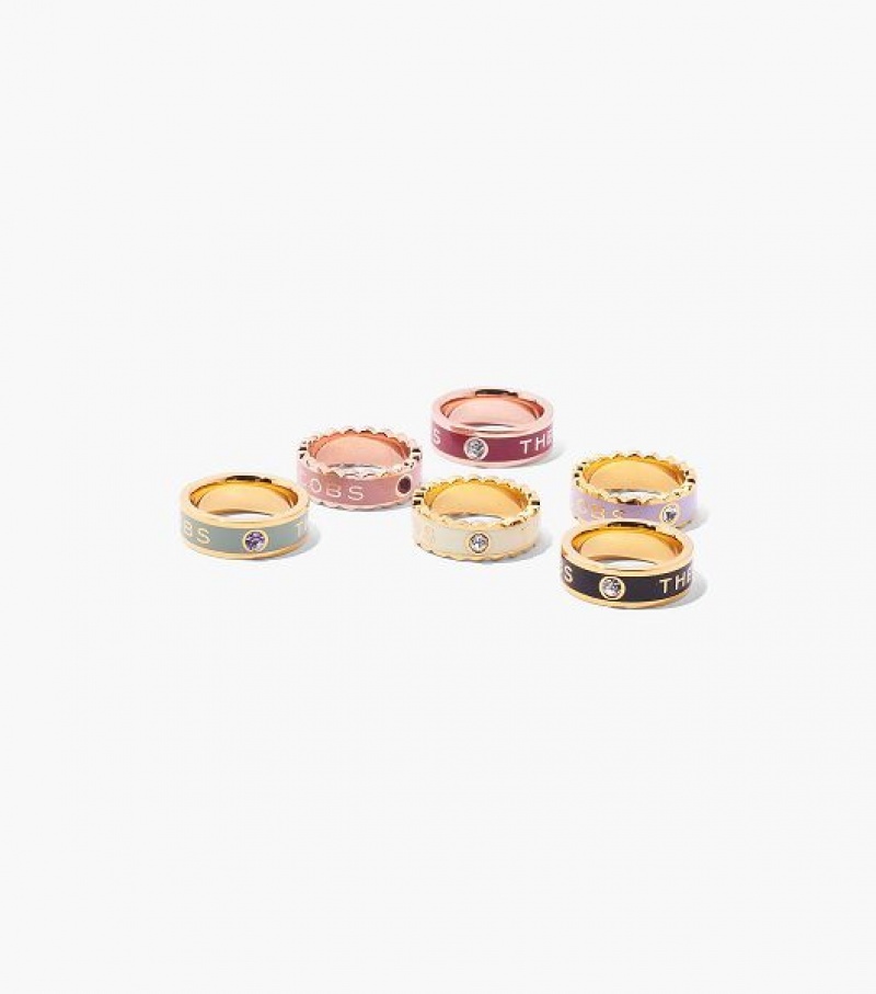 Black / Gold Marc Jacobs The Medallion Women's Ring | 98430VJPH