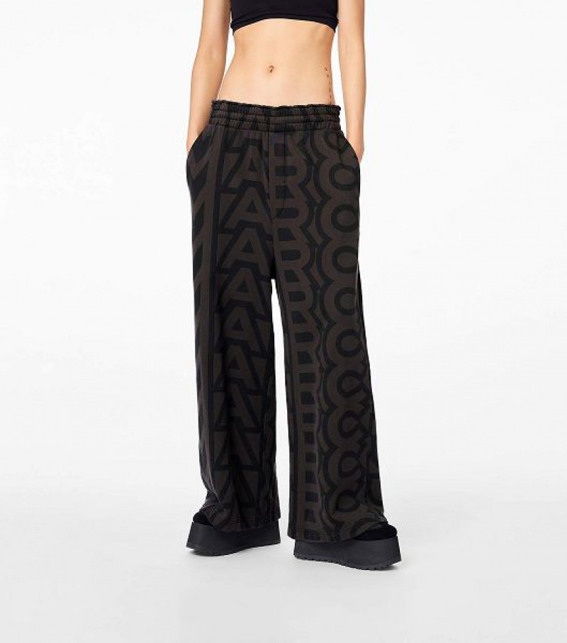 Black / Grey Marc Jacobs The Monogram Oversized Sweats Women's Pants | 65094PWQN