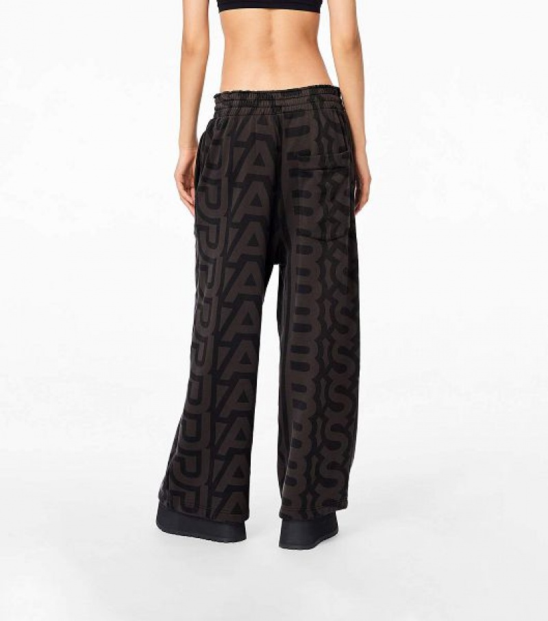 Black / Grey Marc Jacobs The Monogram Oversized Sweats Women's Pants | 65094PWQN