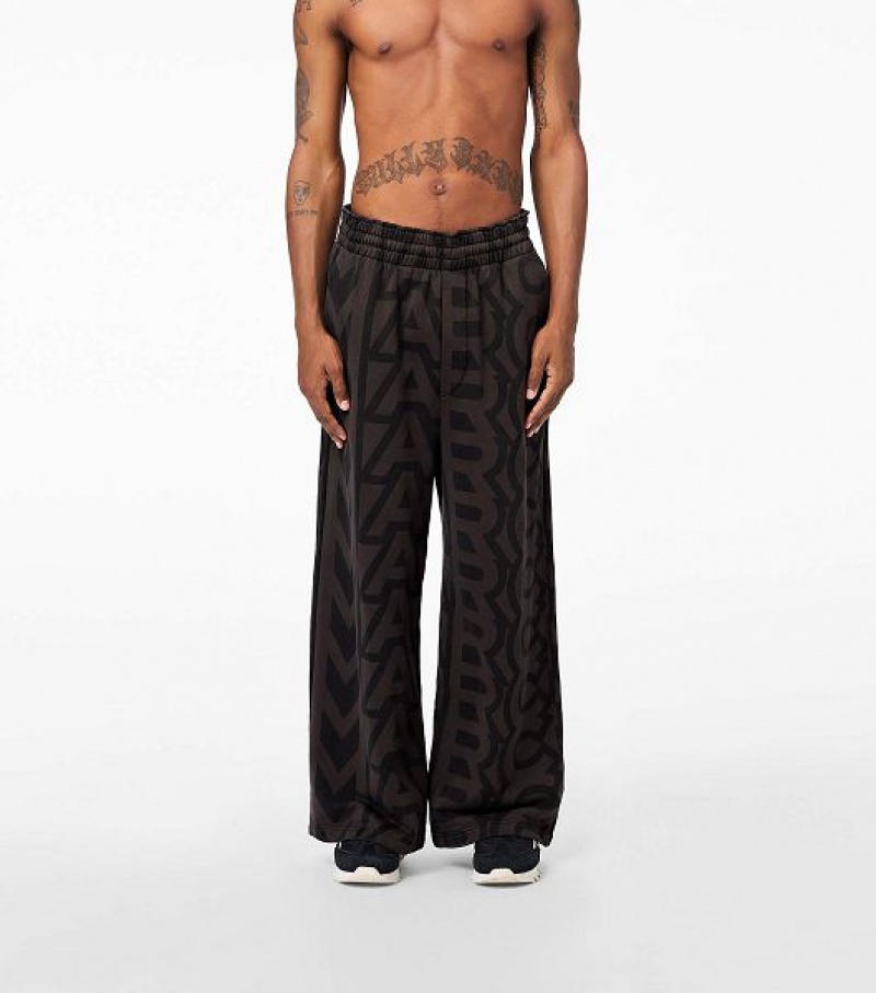 Black / Grey Marc Jacobs The Monogram Oversized Sweats Women's Pants | 65094PWQN