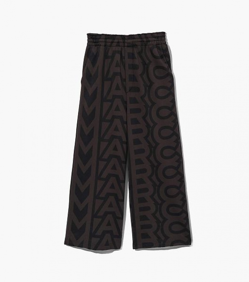 Black / Grey Marc Jacobs The Monogram Oversized Sweats Women\'s Pants | 65094PWQN