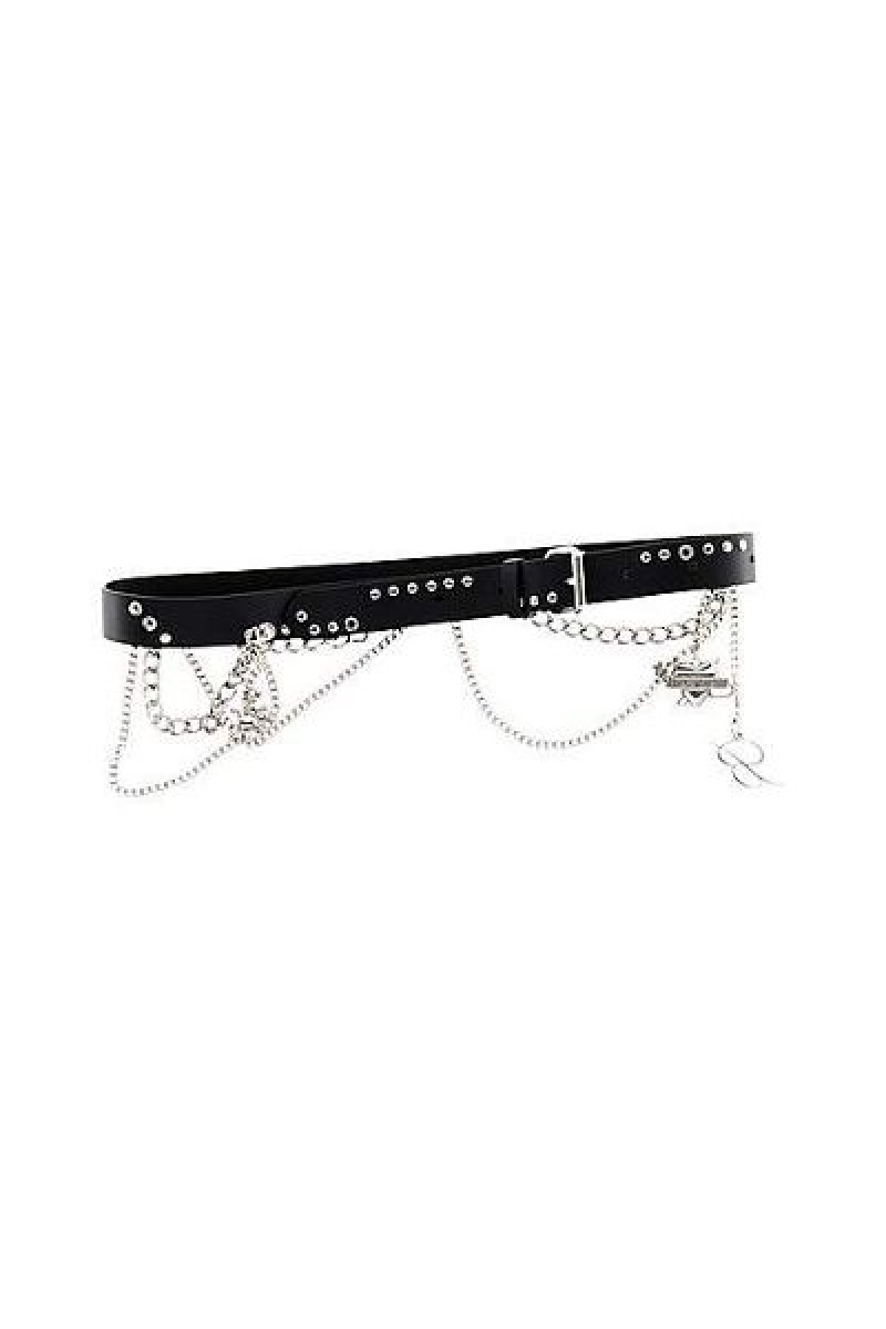 Black / Silver Marc Jacobs Blumarine Chain Heaven Belts | 23840TMRA