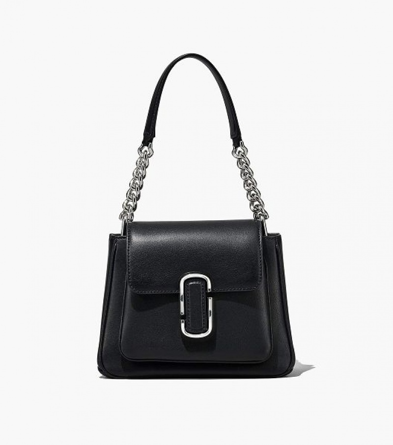 Black / Silver Marc Jacobs The J Marc Chain Mini Women's Satchel Bags | 78039MBUT