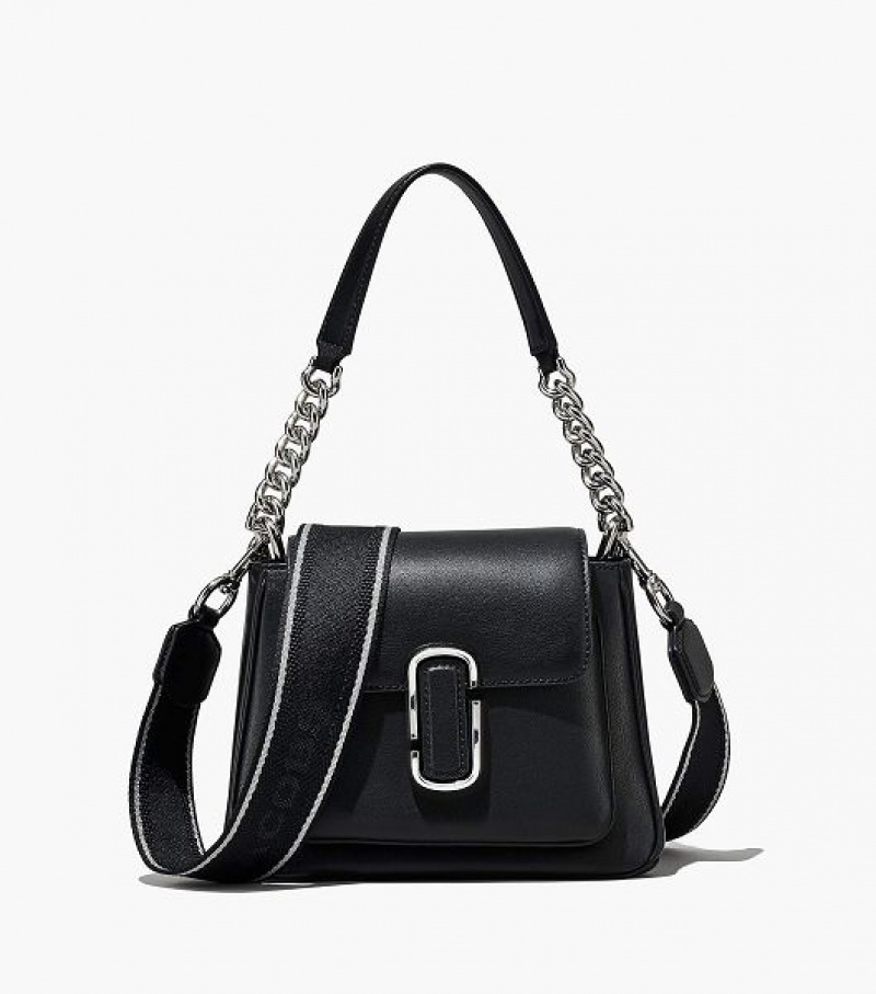 Black / Silver Marc Jacobs The J Marc Chain Mini Women\'s Satchel Bags | 78039MBUT