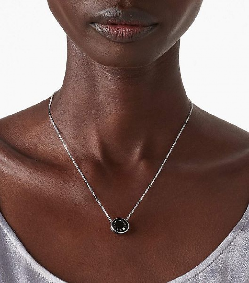 Black / Silver Marc Jacobs The Medallion Women's Pendants | 67381EWRX