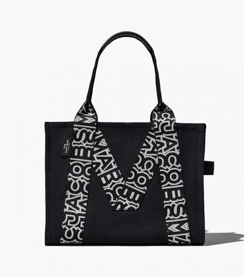 Black / White Marc Jacobs The M Large Women\'s Tote Bags | 53470FGWO