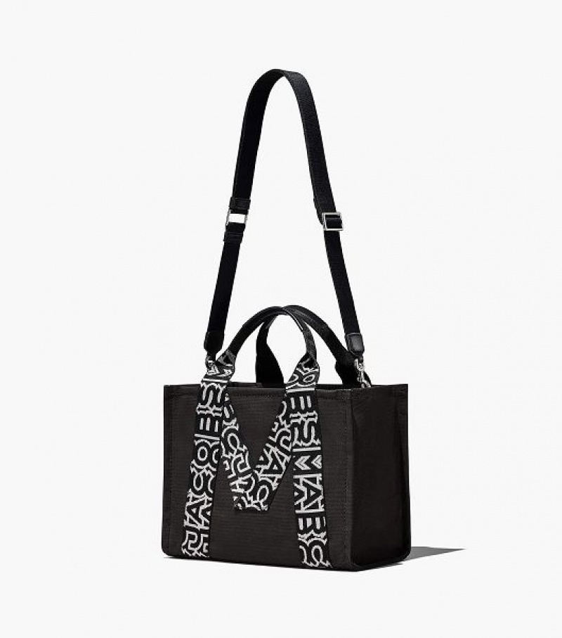 Black / White Marc Jacobs The M Medium Women's Tote Bags | 47801SCNJ