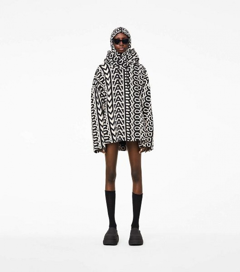 Black / White Marc Jacobs The Monogram Oversized Women's Hoodie | 82130RGOW