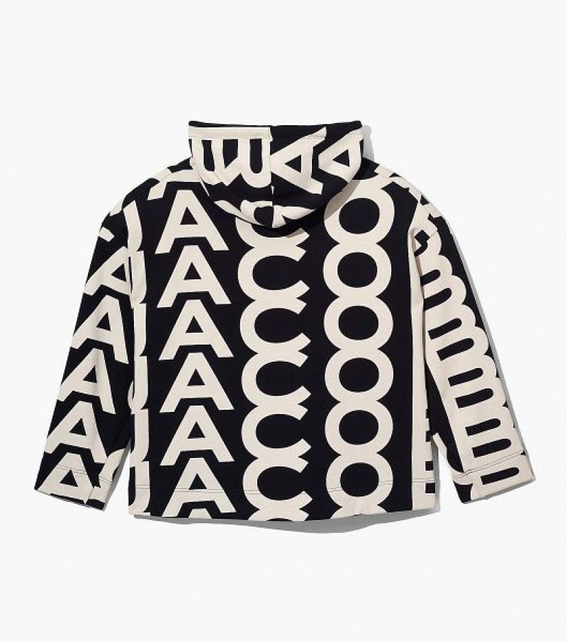 Black / White Marc Jacobs The Monogram Oversized Women's Hoodie | 84053VQAJ