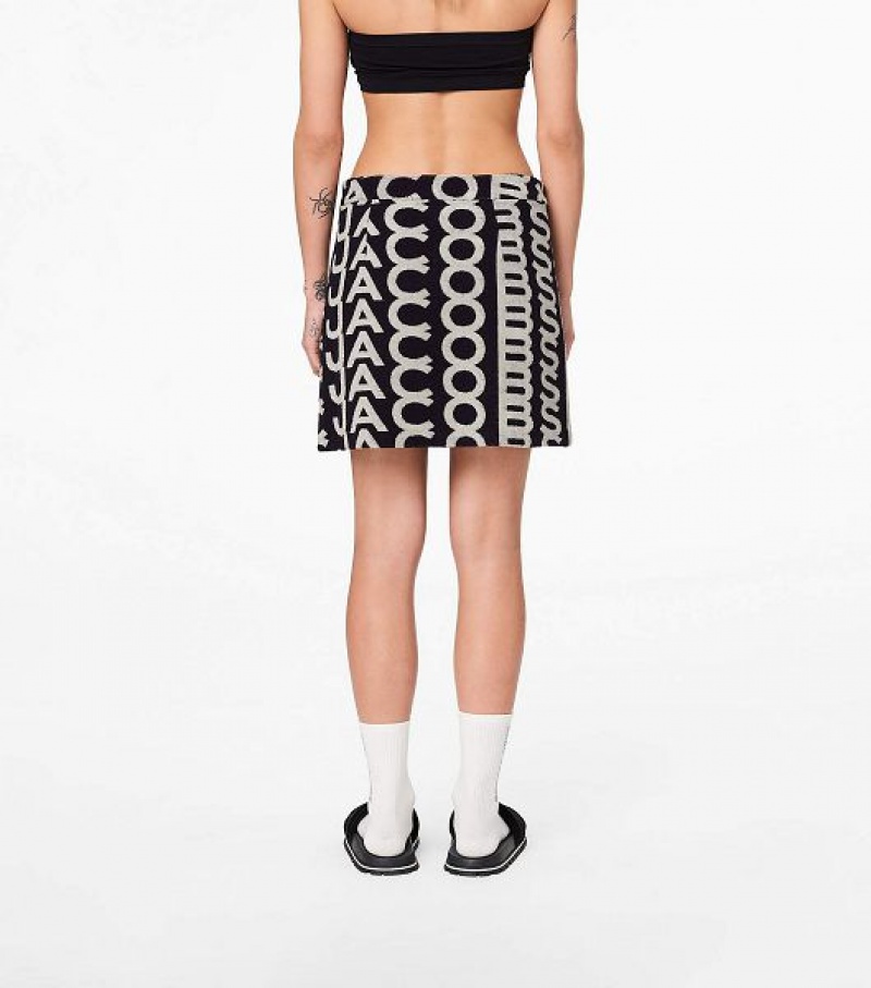 Black / White Marc Jacobs The Monogram Terry Women's Skirts | 84972TBVU