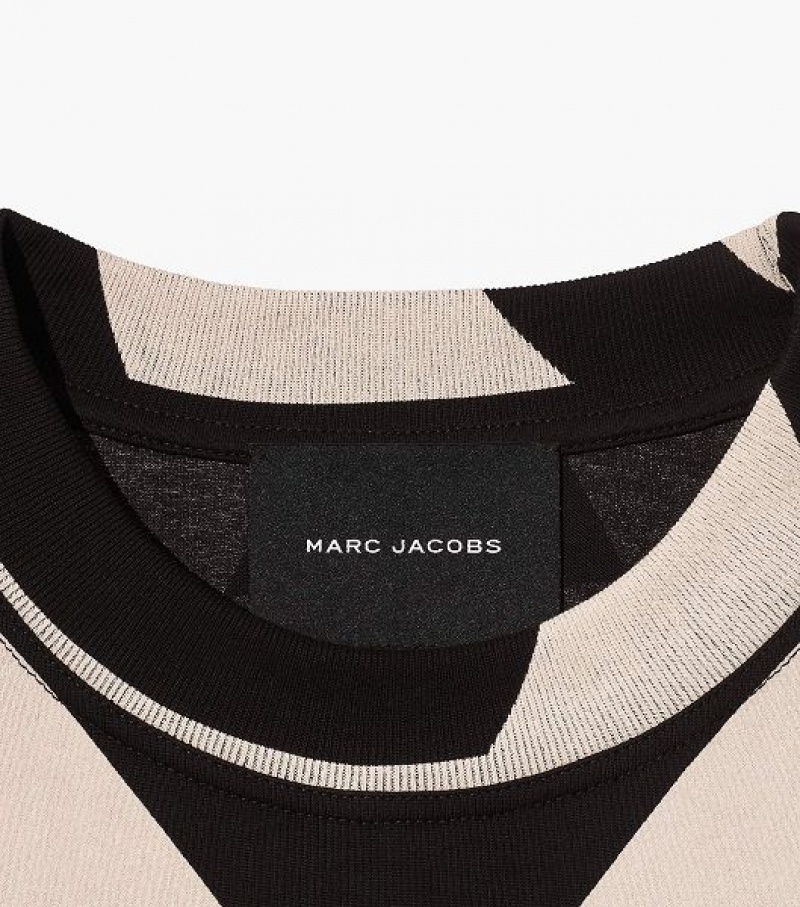 Black / White Marc Jacobs The Seamed Monogram Women's Hoodie | 76145MQRF