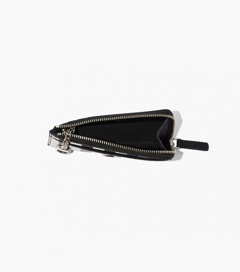 Black / White Marc Jacobs The Striped J Marc Top Zip Multi Women's Wallets | 41958PMBG