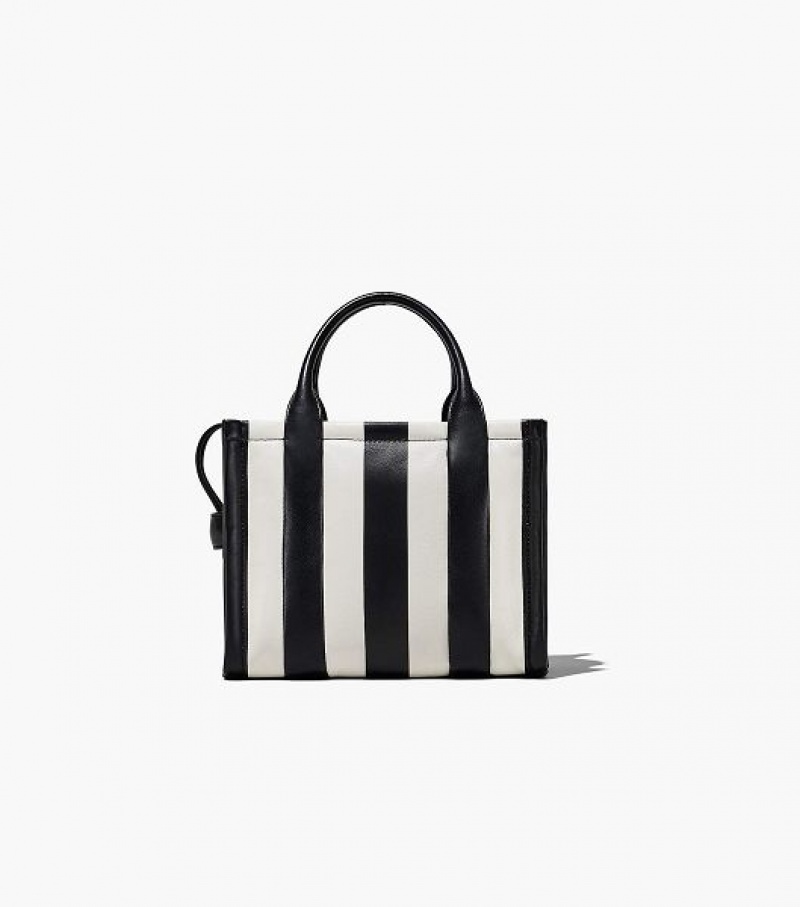 Black / White Marc Jacobs The Striped Small Women's Tote Bags | 90253BIKW