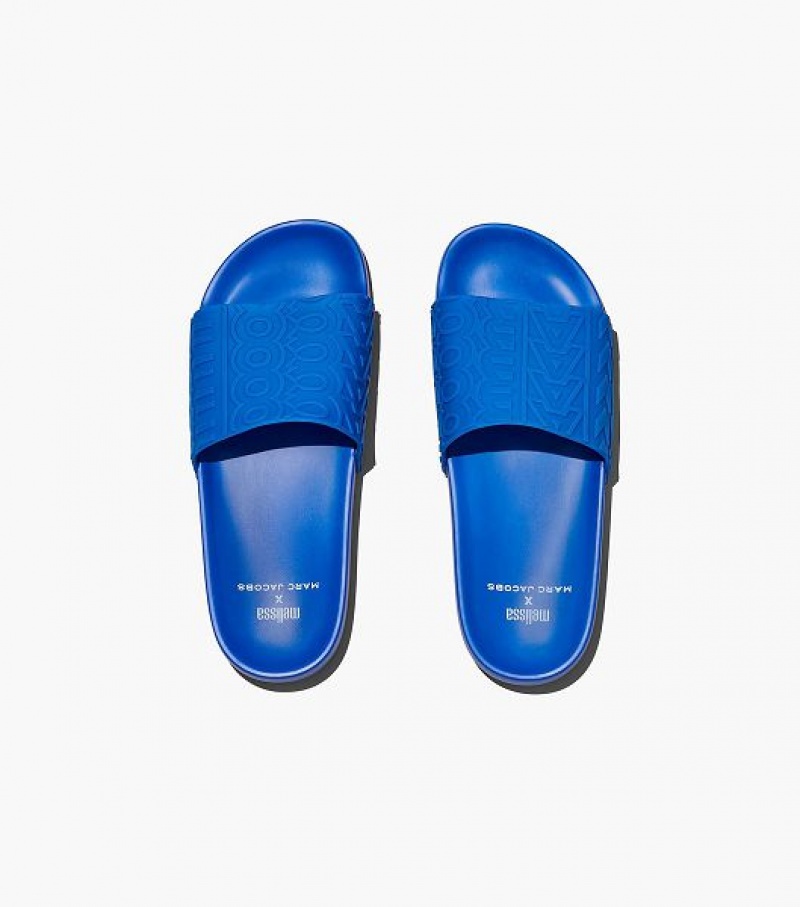 Blue Marc Jacobs Melissa x Marc Jacobs Women's Slides | 48576WDZY