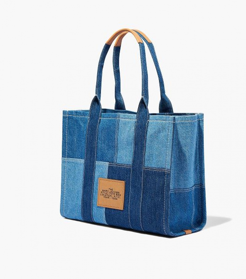 Blue Marc Jacobs The Denim Large Women's Tote Bags | 01279RKWN