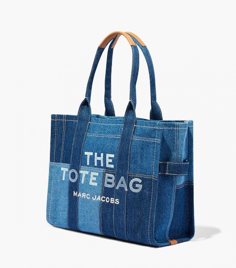 Blue Marc Jacobs The Denim Large Women's Tote Bags | 01279RKWN