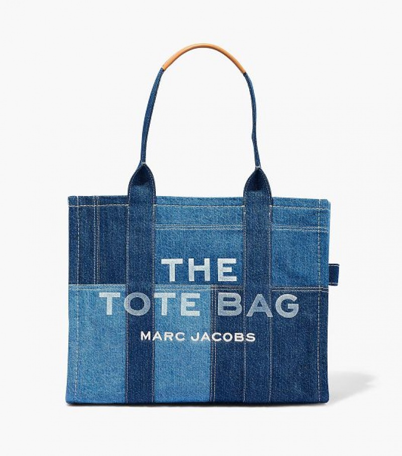 Blue Marc Jacobs The Denim Large Women\'s Tote Bags | 01279RKWN