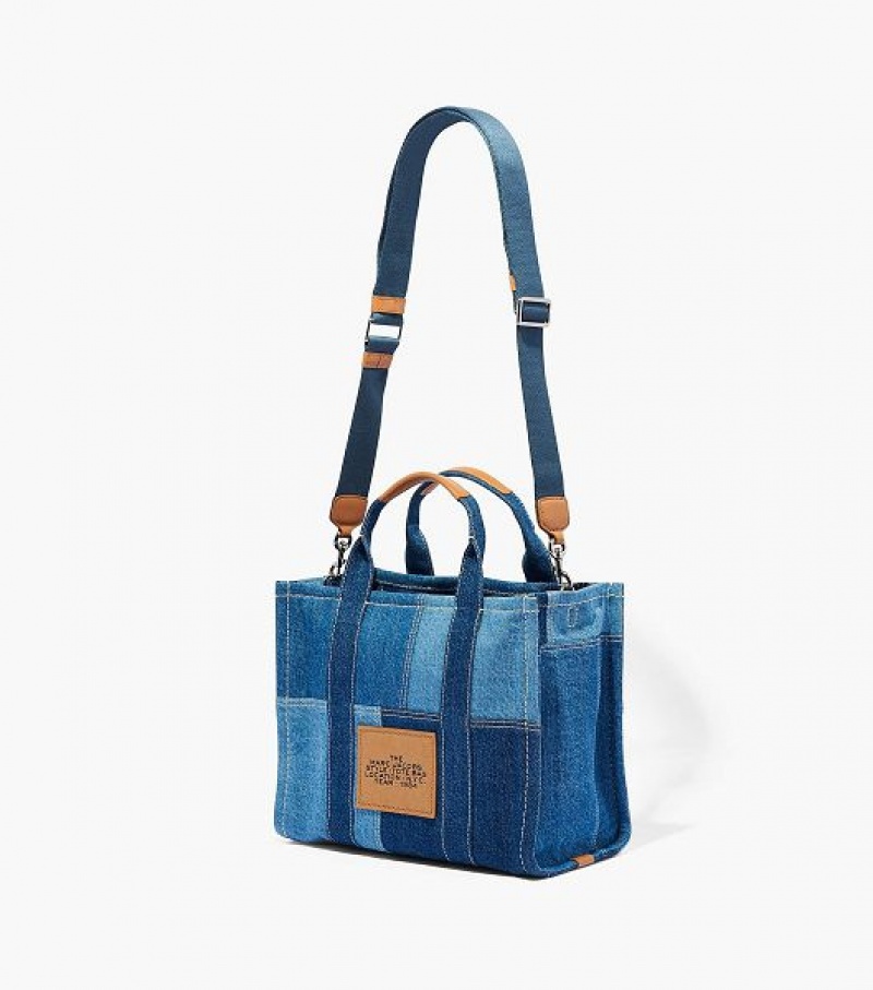 Blue Marc Jacobs The Denim Medium Women's Tote Bags | 75604YMES