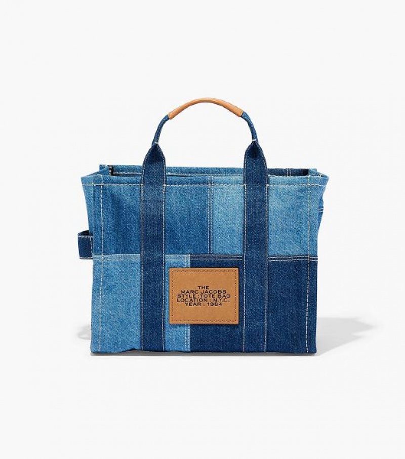 Blue Marc Jacobs The Denim Medium Women's Tote Bags | 75604YMES