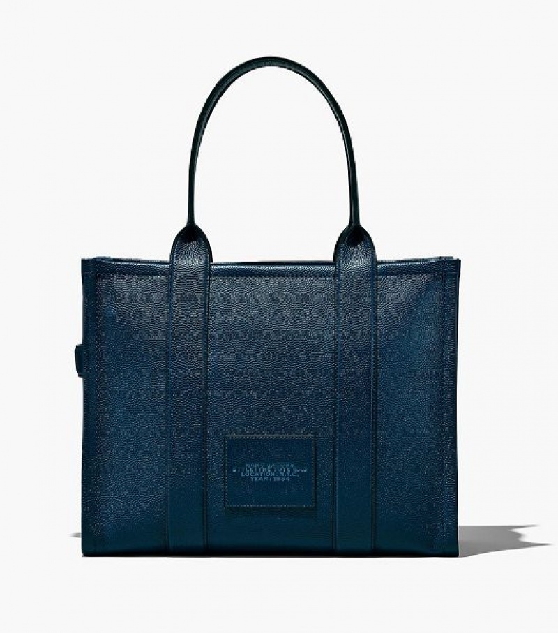 Blue Marc Jacobs The Leather Large Women's Tote Bags | 32061FEHJ