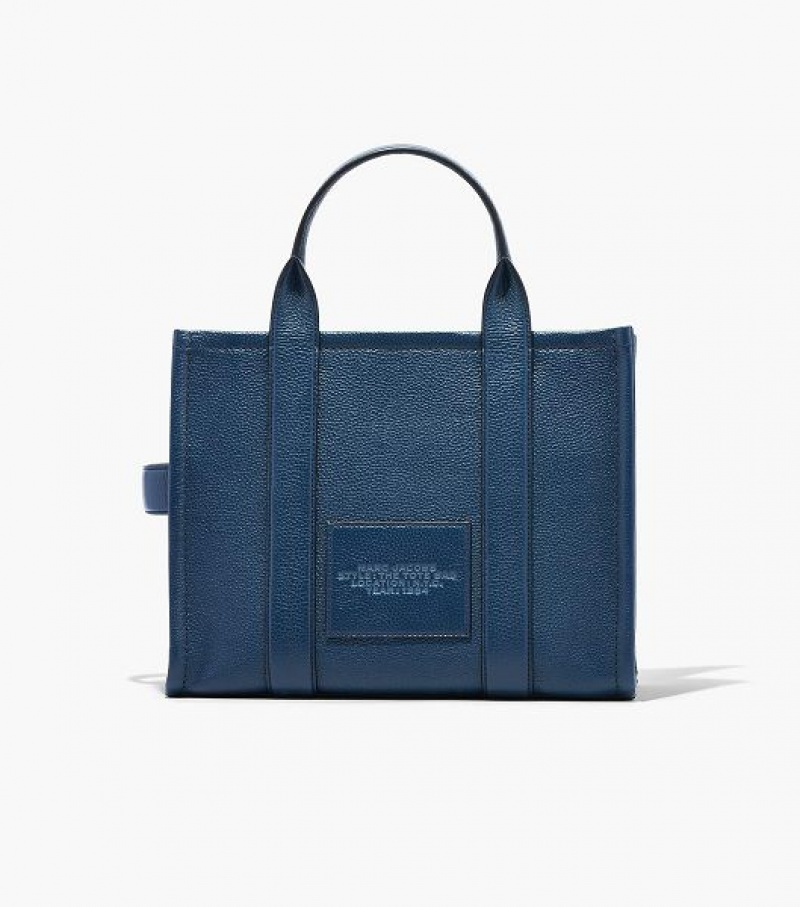 Blue Marc Jacobs The Leather Medium Women's Tote Bags | 87246QTYG