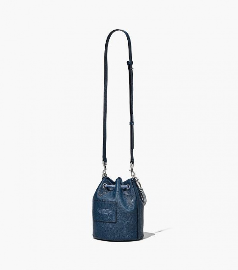 Blue Marc Jacobs The Leather Women's Bucket Bags | 78329KECM