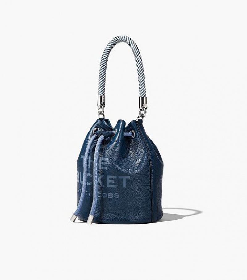 Blue Marc Jacobs The Leather Women's Bucket Bags | 78329KECM