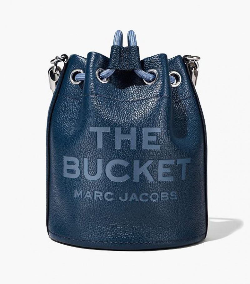 Blue Marc Jacobs The Leather Women's Bucket Bags | 78329KECM