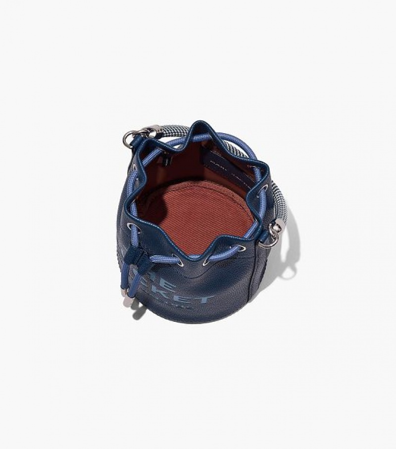 Blue Marc Jacobs The Leather Women's Bucket Bags | 78329KECM