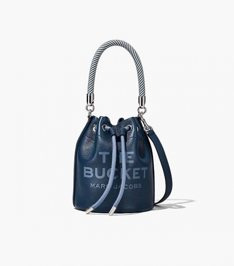 Blue Marc Jacobs The Leather Women\'s Bucket Bags | 78329KECM