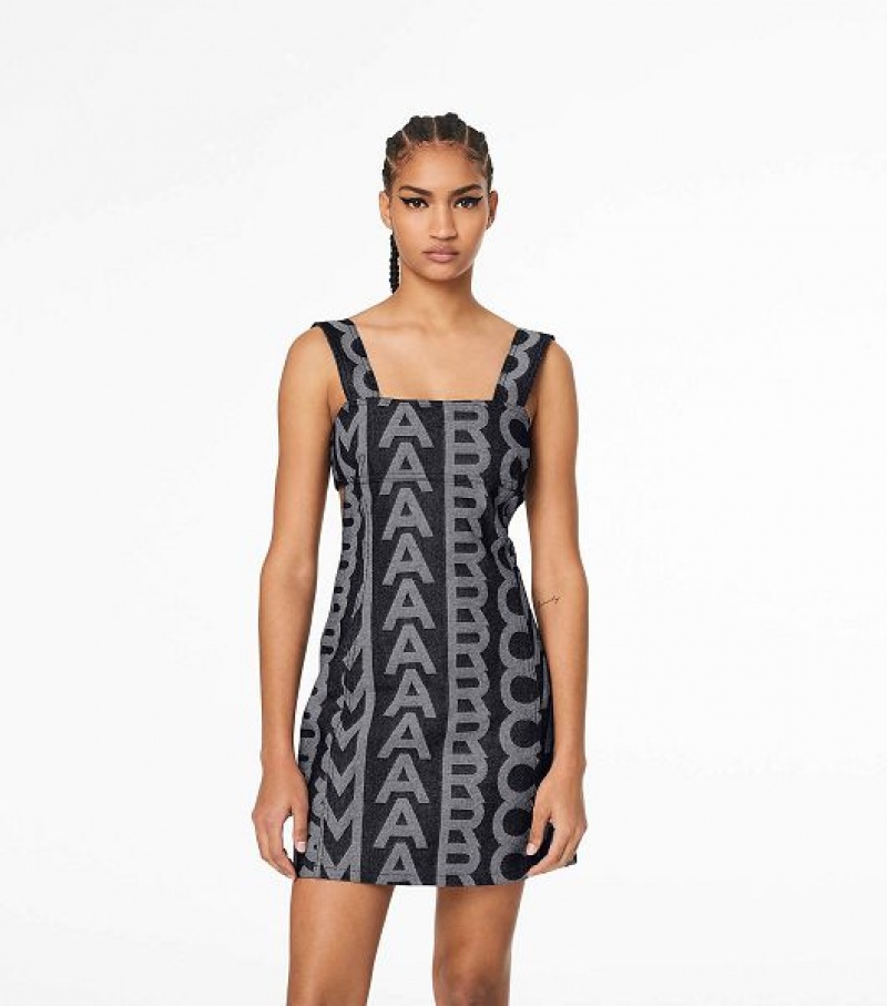 Blue Marc Jacobs The Monogram Denim Cutout Women's Dress | 27381SRYE