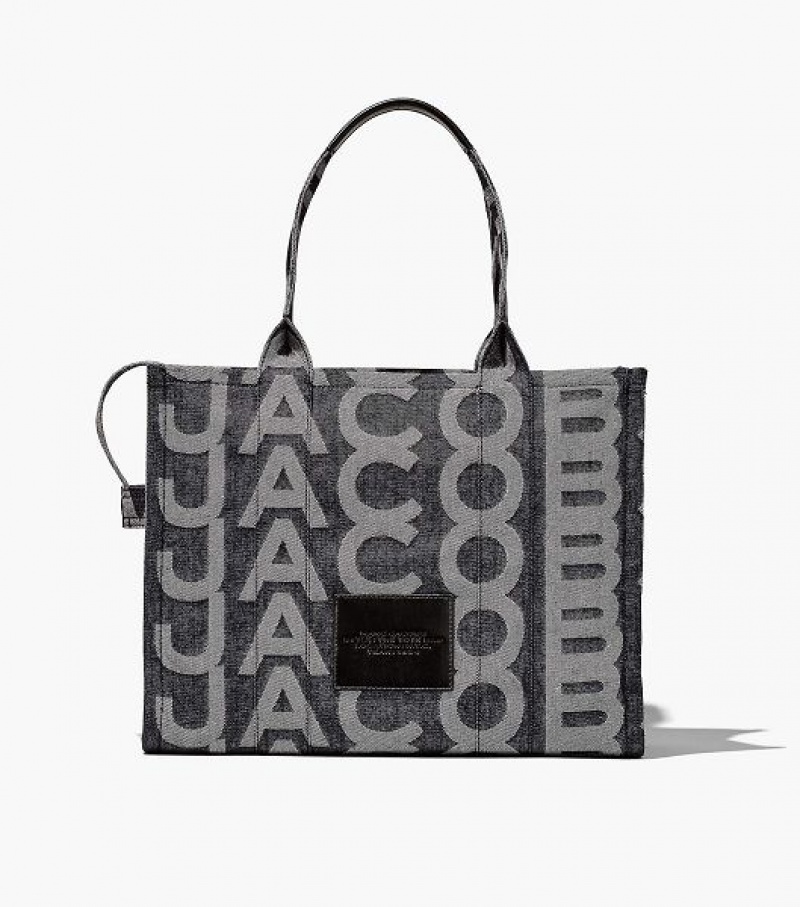 Blue Marc Jacobs The Monogram Denim Large Women's Tote Bags | 81076EWAX