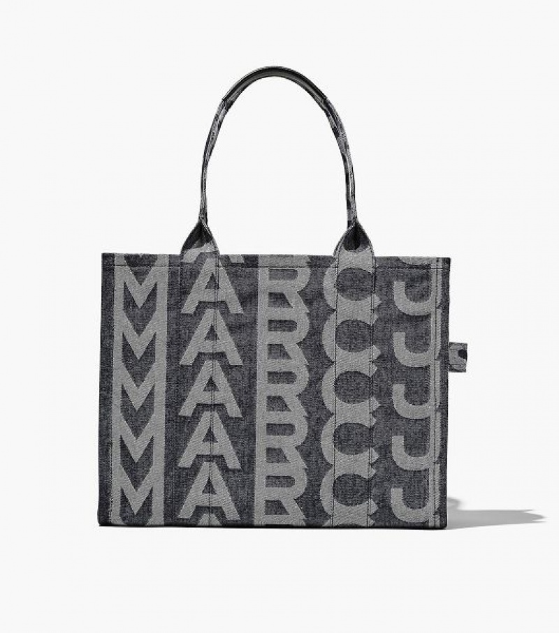 Blue Marc Jacobs The Monogram Denim Large Women\'s Tote Bags | 81076EWAX