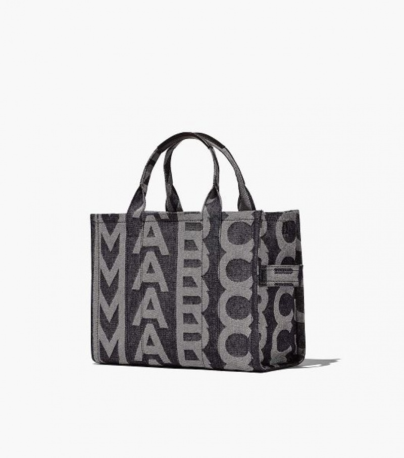 Blue Marc Jacobs The Monogram Denim Medium Women's Tote Bags | 42903IYTK