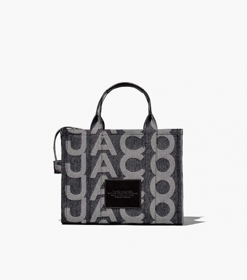 Blue Marc Jacobs The Monogram Denim Medium Women's Tote Bags | 42903IYTK