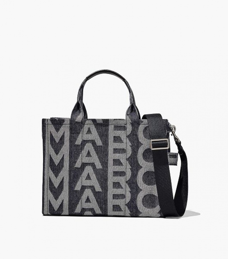 Blue Marc Jacobs The Monogram Denim Medium Women\'s Tote Bags | 42903IYTK