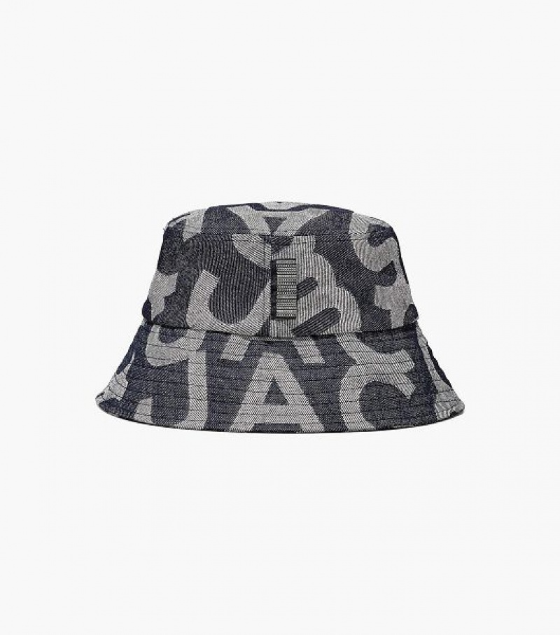 Blue Marc Jacobs The Monogram Denim Women's Bucket Hats | 48370BLDE