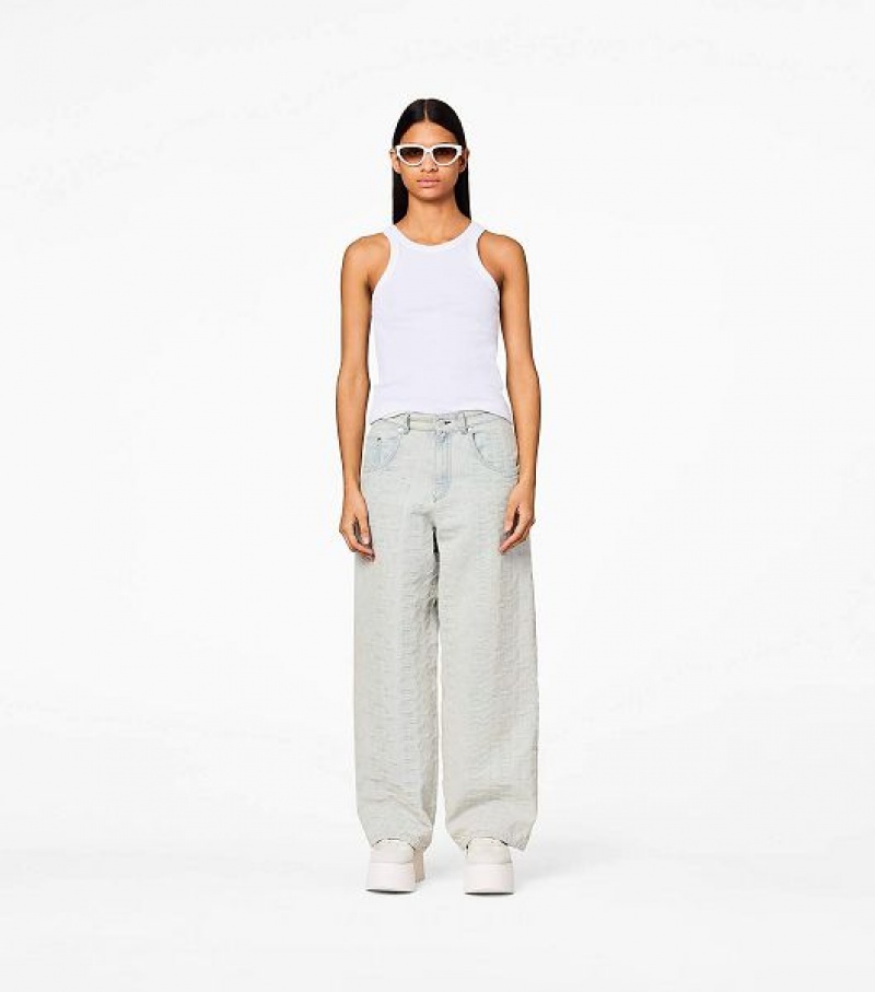 Blue Marc Jacobs The Monogram Denim Women's Pants | 23549AWOL