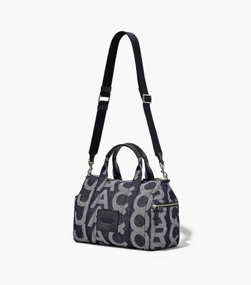 Blue Marc Jacobs The Monogram Medium Denim Women's Duffle Bags | 03748KDTY