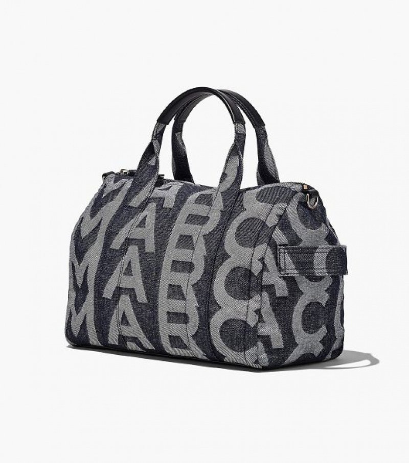 Blue Marc Jacobs The Monogram Medium Denim Women's Duffle Bags | 03748KDTY