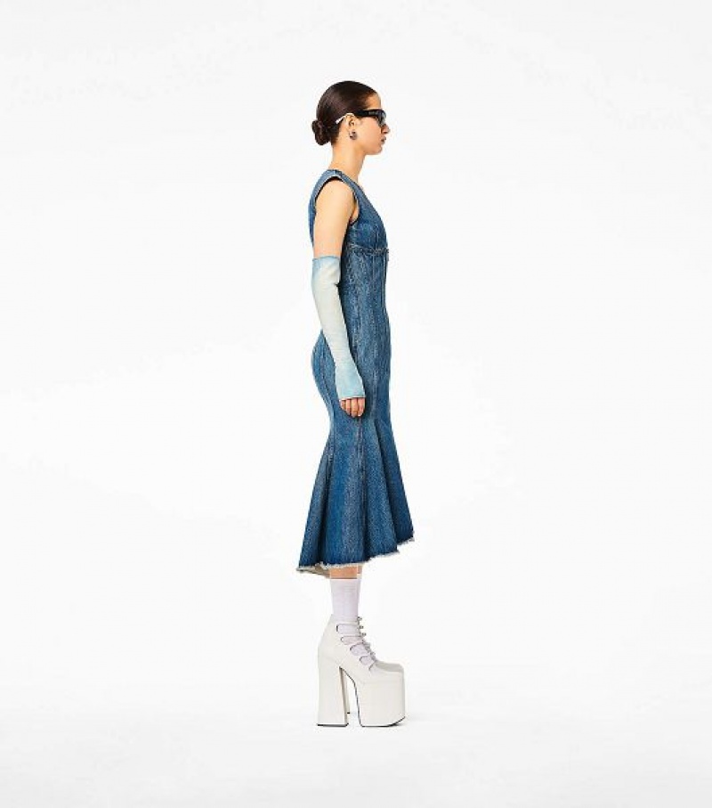 Blue Marc Jacobs The Wave Denim Women's Dress | 87210OWVJ