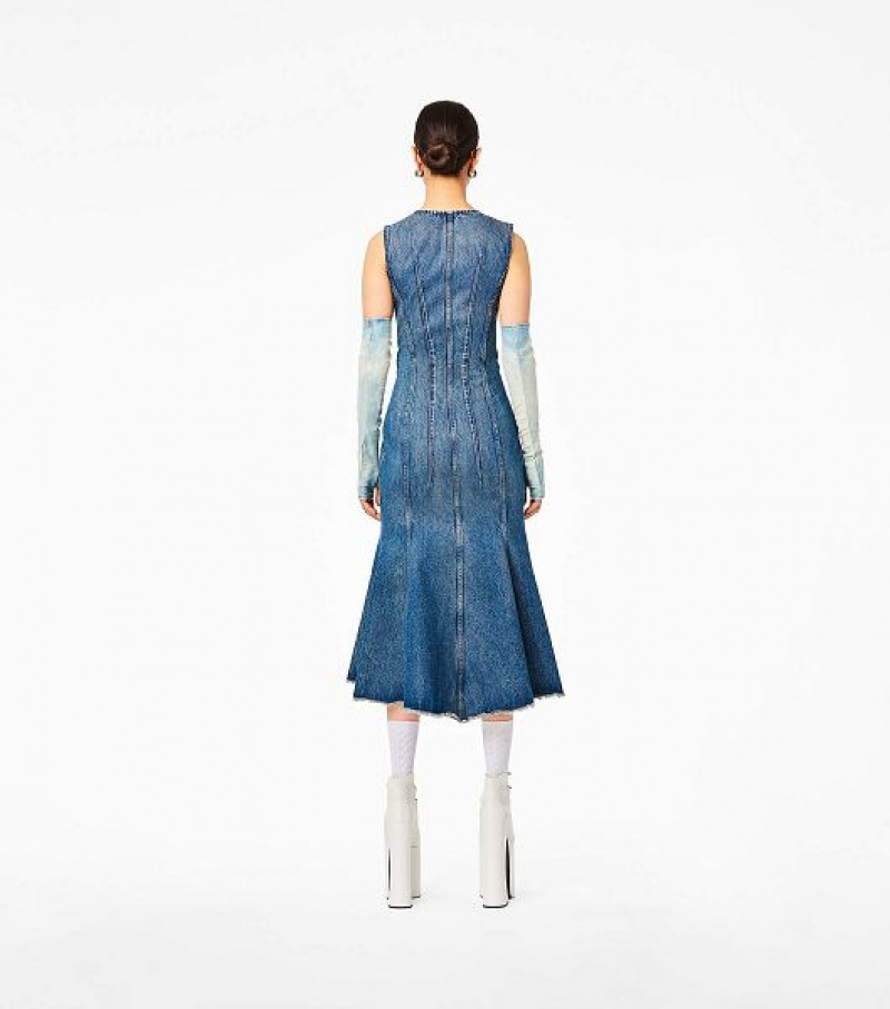 Blue Marc Jacobs The Wave Denim Women's Dress | 87210OWVJ