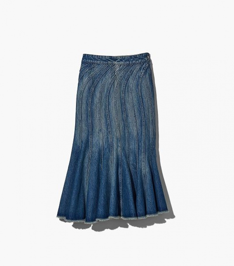 Blue Marc Jacobs The Wave Denim Women\'s Skirts | 42713XIFS