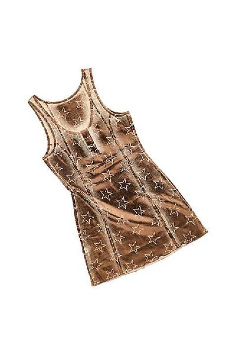 Brown Marc Jacobs Daisy Laminated Rib Heaven Dress | 96842TXLG