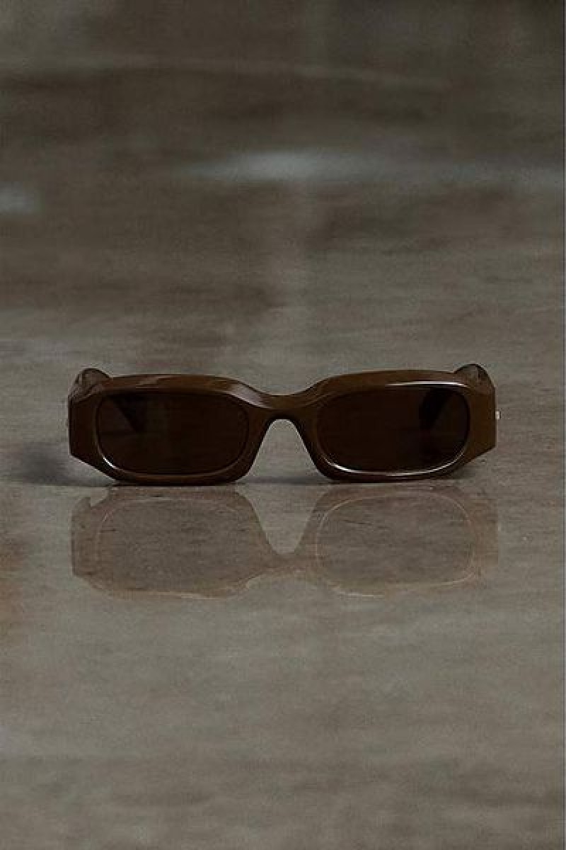 Brown Marc Jacobs Rectangular Heaven Sunglasses | 81452BCZK