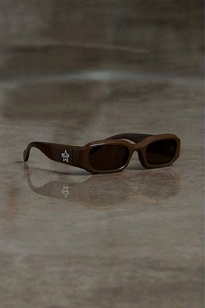 Brown Marc Jacobs Rectangular Heaven Sunglasses | 81452BCZK