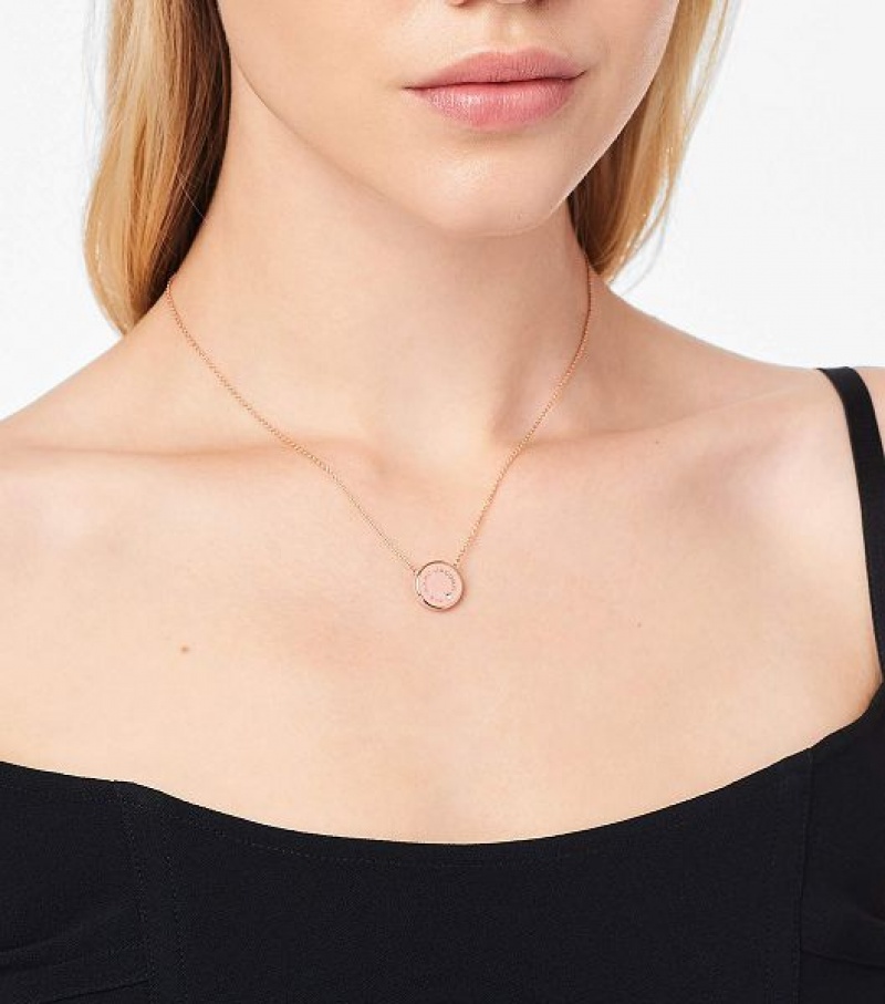 Brown / Rose Gold Marc Jacobs The Medallion Women's Pendants | 65089EKFY