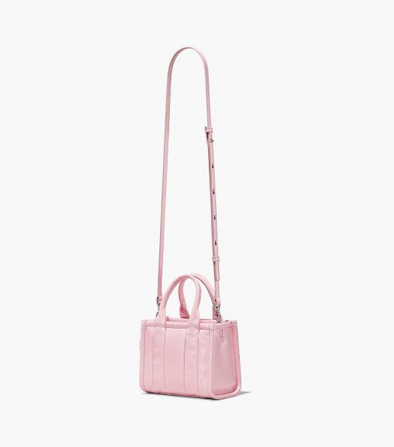 Bubblegum Marc Jacobs The Shiny Crinkle Leather Mini Women's Tote Bags | 75139WCKI